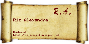 Riz Alexandra névjegykártya